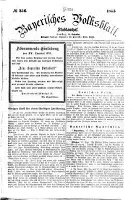 Neues bayerisches Volksblatt Samstag 18. September 1875