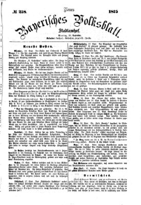 Neues bayerisches Volksblatt Montag 20. September 1875