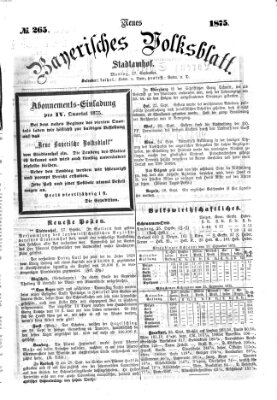 Neues bayerisches Volksblatt Montag 27. September 1875