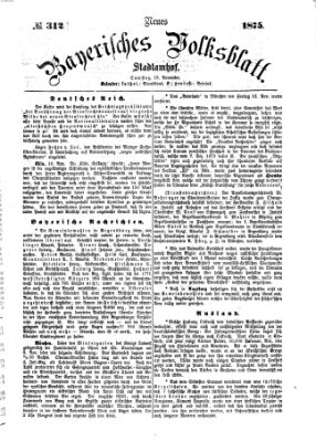 Neues bayerisches Volksblatt Samstag 13. November 1875