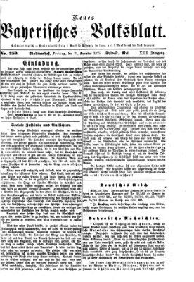 Neues bayerisches Volksblatt Freitag 31. Dezember 1875