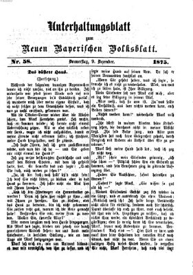 Neues bayerisches Volksblatt. Unterhaltungsblatt (Neues bayerisches Volksblatt) Donnerstag 9. Dezember 1875