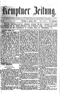 Kemptner Zeitung Dienstag 5. Januar 1875