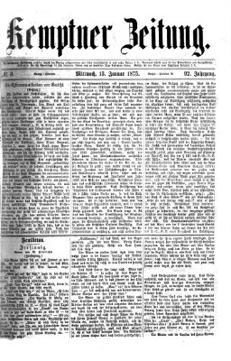 Kemptner Zeitung Mittwoch 13. Januar 1875