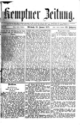 Kemptner Zeitung Mittwoch 20. Januar 1875