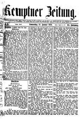 Kemptner Zeitung Donnerstag 21. Januar 1875