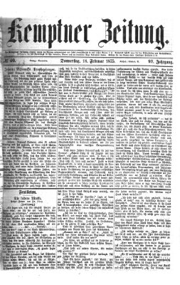 Kemptner Zeitung Donnerstag 18. Februar 1875