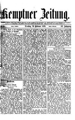 Kemptner Zeitung Dienstag 23. Februar 1875