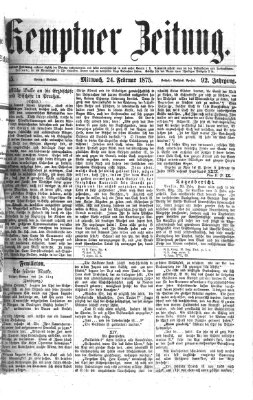 Kemptner Zeitung Mittwoch 24. Februar 1875