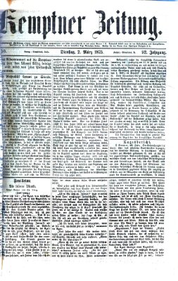 Kemptner Zeitung Dienstag 2. März 1875