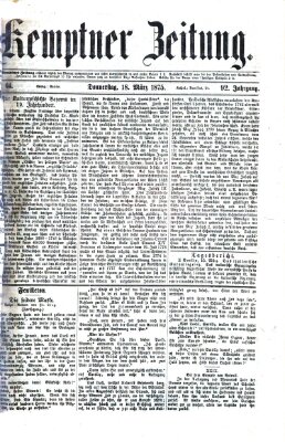 Kemptner Zeitung Donnerstag 18. März 1875