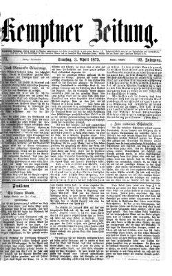 Kemptner Zeitung Samstag 3. April 1875