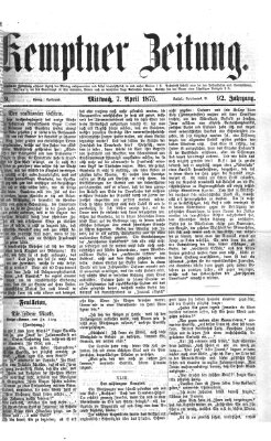 Kemptner Zeitung Mittwoch 7. April 1875