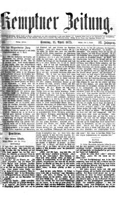 Kemptner Zeitung Sonntag 11. April 1875