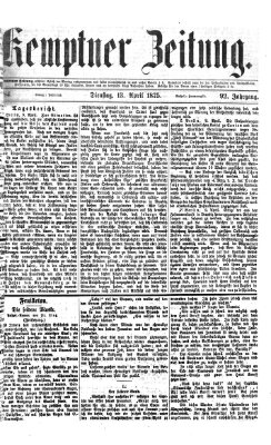 Kemptner Zeitung Dienstag 13. April 1875