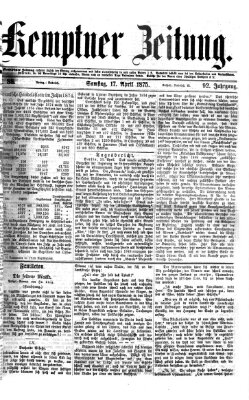 Kemptner Zeitung Samstag 17. April 1875