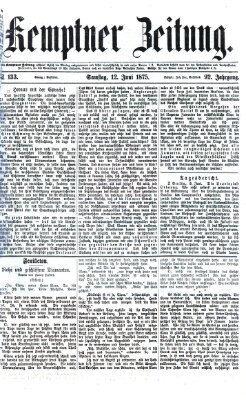 Kemptner Zeitung Samstag 12. Juni 1875