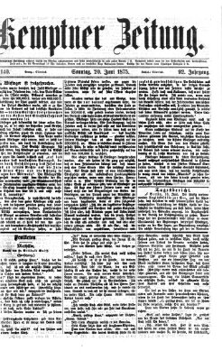 Kemptner Zeitung Sonntag 20. Juni 1875