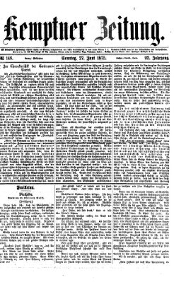 Kemptner Zeitung Sonntag 27. Juni 1875