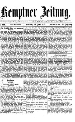 Kemptner Zeitung Mittwoch 30. Juni 1875