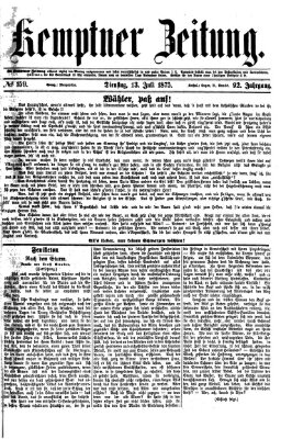 Kemptner Zeitung Dienstag 13. Juli 1875