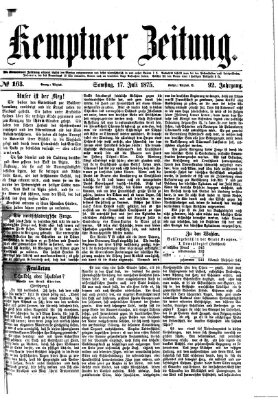 Kemptner Zeitung Samstag 17. Juli 1875