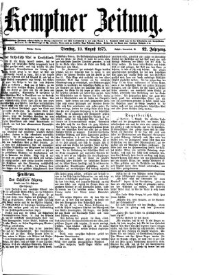 Kemptner Zeitung Dienstag 10. August 1875