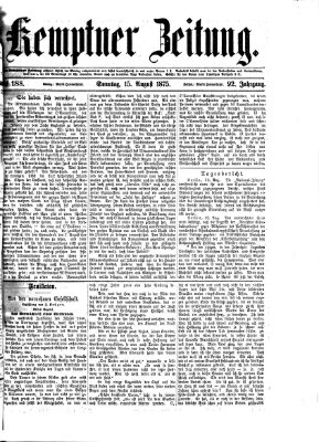 Kemptner Zeitung Sonntag 15. August 1875