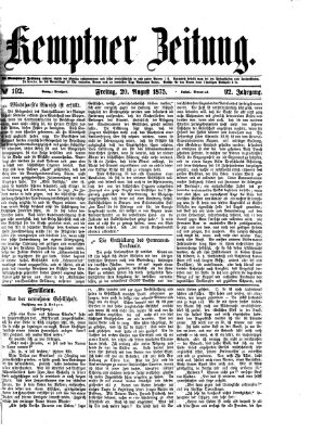 Kemptner Zeitung Freitag 20. August 1875