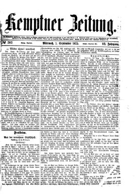 Kemptner Zeitung Mittwoch 1. September 1875