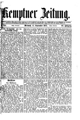 Kemptner Zeitung Mittwoch 15. September 1875