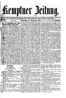 Kemptner Zeitung Donnerstag 16. September 1875