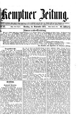 Kemptner Zeitung Samstag 18. September 1875