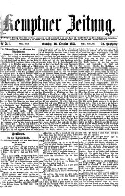 Kemptner Zeitung Samstag 16. Oktober 1875