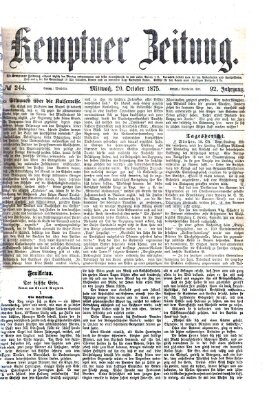 Kemptner Zeitung Mittwoch 20. Oktober 1875