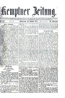 Kemptner Zeitung Donnerstag 21. Oktober 1875