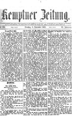 Kemptner Zeitung Dienstag 9. November 1875