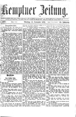 Kemptner Zeitung Dienstag 16. November 1875