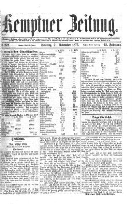 Kemptner Zeitung Sonntag 21. November 1875