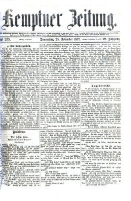 Kemptner Zeitung Donnerstag 25. November 1875