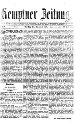 Kemptner Zeitung Dienstag 30. November 1875