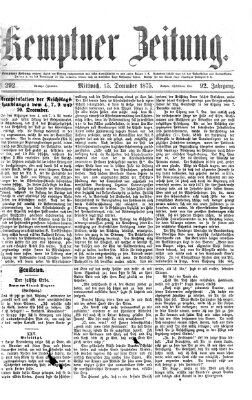 Kemptner Zeitung Mittwoch 15. Dezember 1875