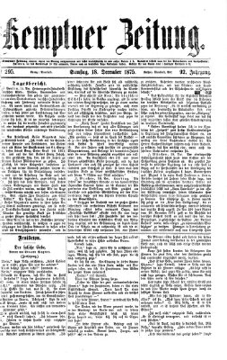 Kemptner Zeitung Samstag 18. Dezember 1875