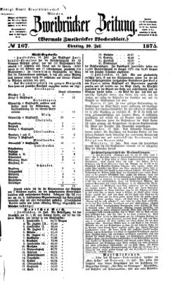 Zweibrücker Zeitung (Zweibrücker Wochenblatt) Dienstag 20. Juli 1875