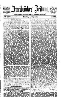 Zweibrücker Zeitung (Zweibrücker Wochenblatt) Samstag 4. September 1875