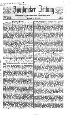 Zweibrücker Zeitung (Zweibrücker Wochenblatt) Freitag 8. Oktober 1875