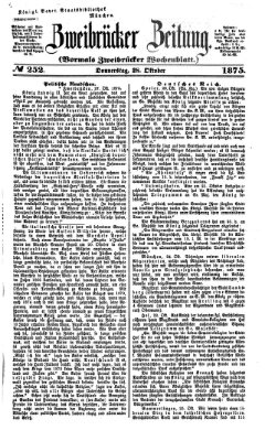 Zweibrücker Zeitung (Zweibrücker Wochenblatt) Donnerstag 28. Oktober 1875