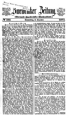 Zweibrücker Zeitung (Zweibrücker Wochenblatt) Donnerstag 2. Dezember 1875