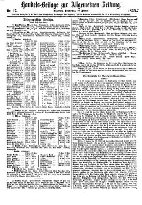 Allgemeine Zeitung. Handelsbeilage (Allgemeine Zeitung) Donnerstag 21. Januar 1875