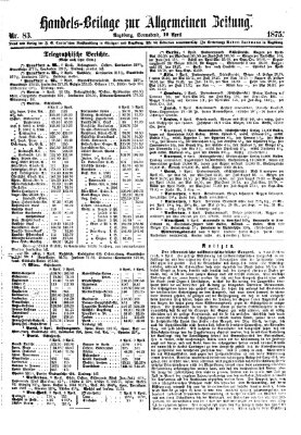 Allgemeine Zeitung. Handelsbeilage (Allgemeine Zeitung) Samstag 10. April 1875